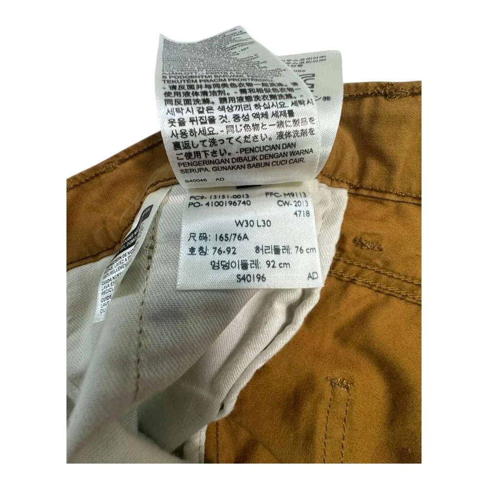 Levi Strauss Co Mens Brown Cotton‎ Twill Chinos Pants W30 L30